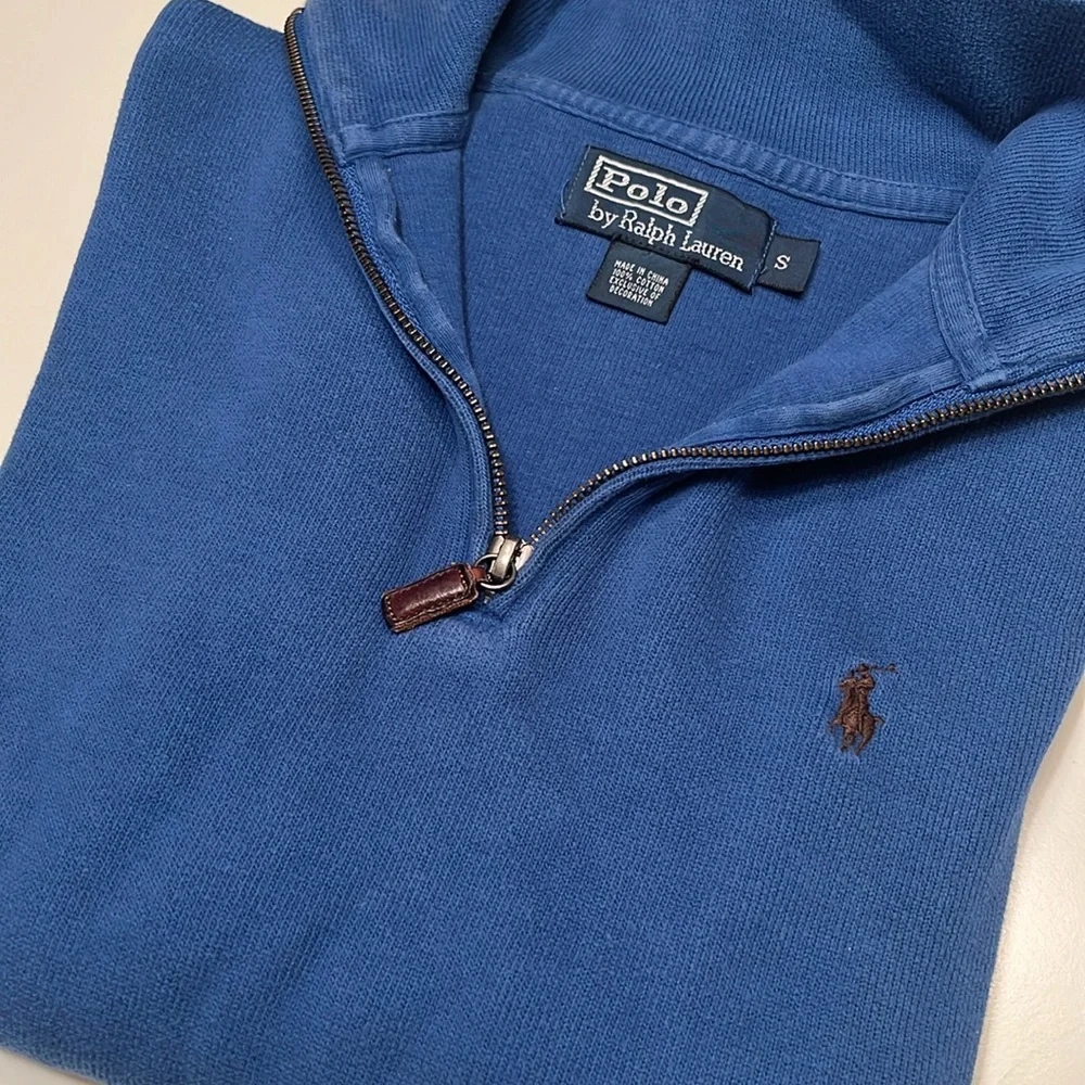 POLO BY RALPH LAUREN MEN'S 1/4 ZIP SWEATER
